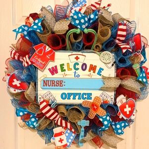 welcome to the nurse office wreath